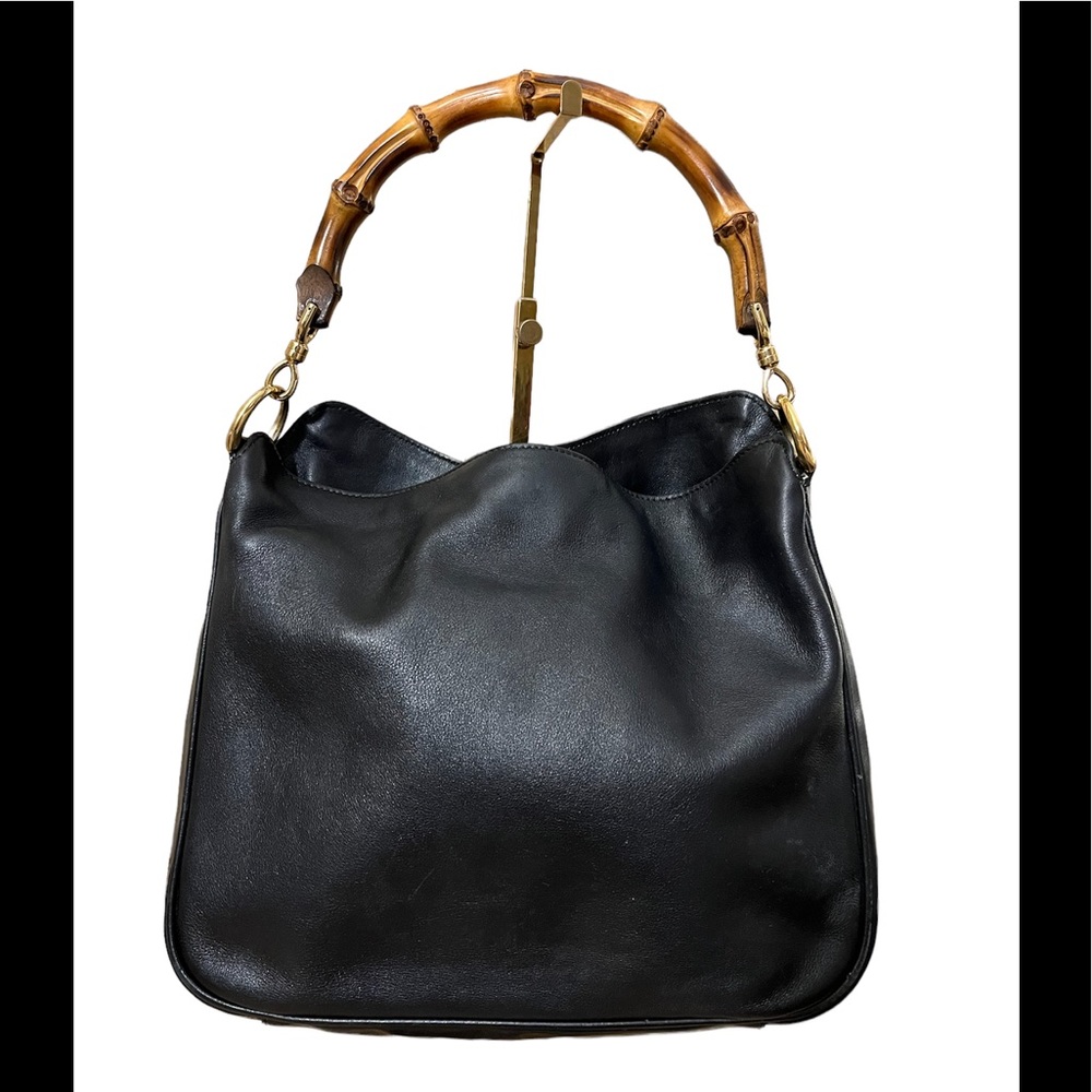 Gorgeous VINTAGE Gucci leather bamboo handle handbag